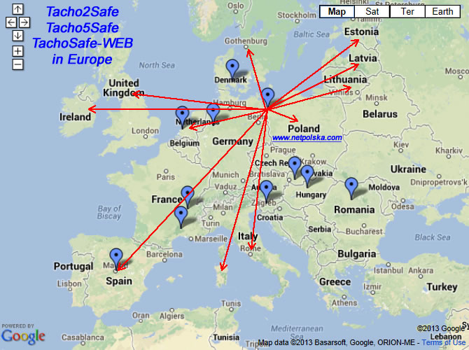 TachoSafe dystrybucja w Europie